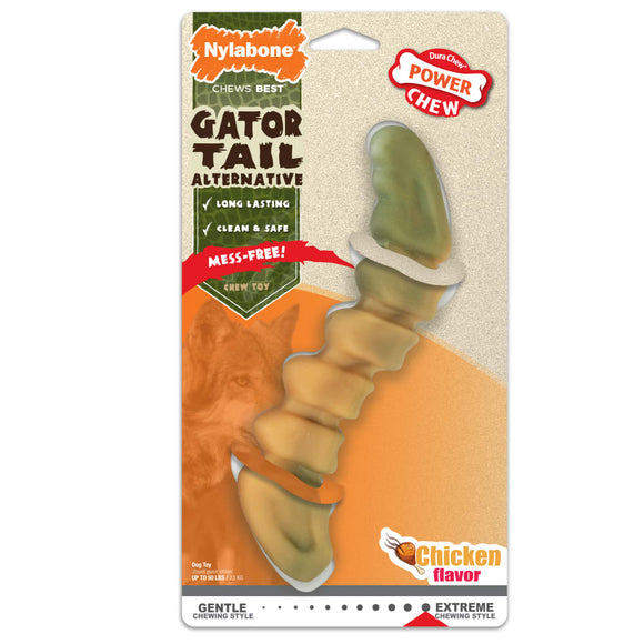 Nylabone Power Chew Gator Tail Alternative Chew Toy for Dogs (Large/Giant - Up to 50 lbs)