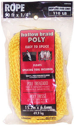 HB POLYPRO ROPE 1/ 4 IN X 50 FT YELLOW