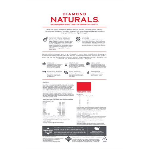 Diamond Naturals Lamb Meal & Rice Adult Dry Dog Food (40-lb)
