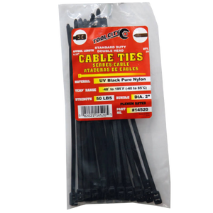 Tool City 8.25 in. L Black Cable Tie 50LB SD DOUBLE HEAD 25 Pack
